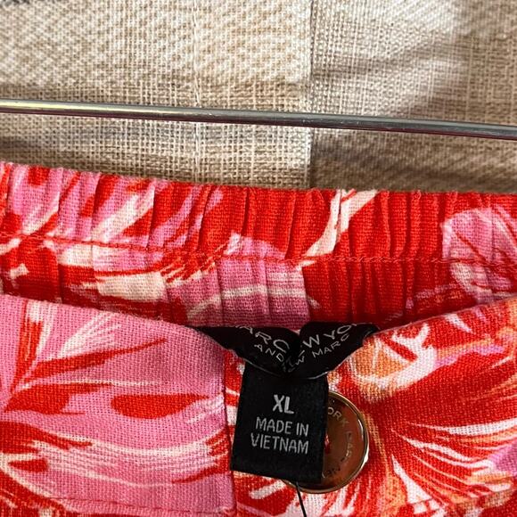 Marc New‎ York Pink And Red Floral Linen Blend Pants Size XL - Picture 9 of 10
